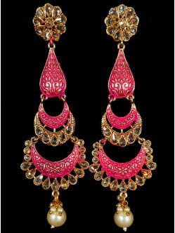 Reverse Ad Earrings With Meenakari Work